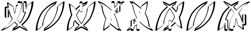 Ambigram for deadbeef in Alienware caret font
